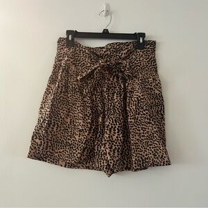 Ulla Johnson Animal Print Waist Tie Baggy Shorts Size 8